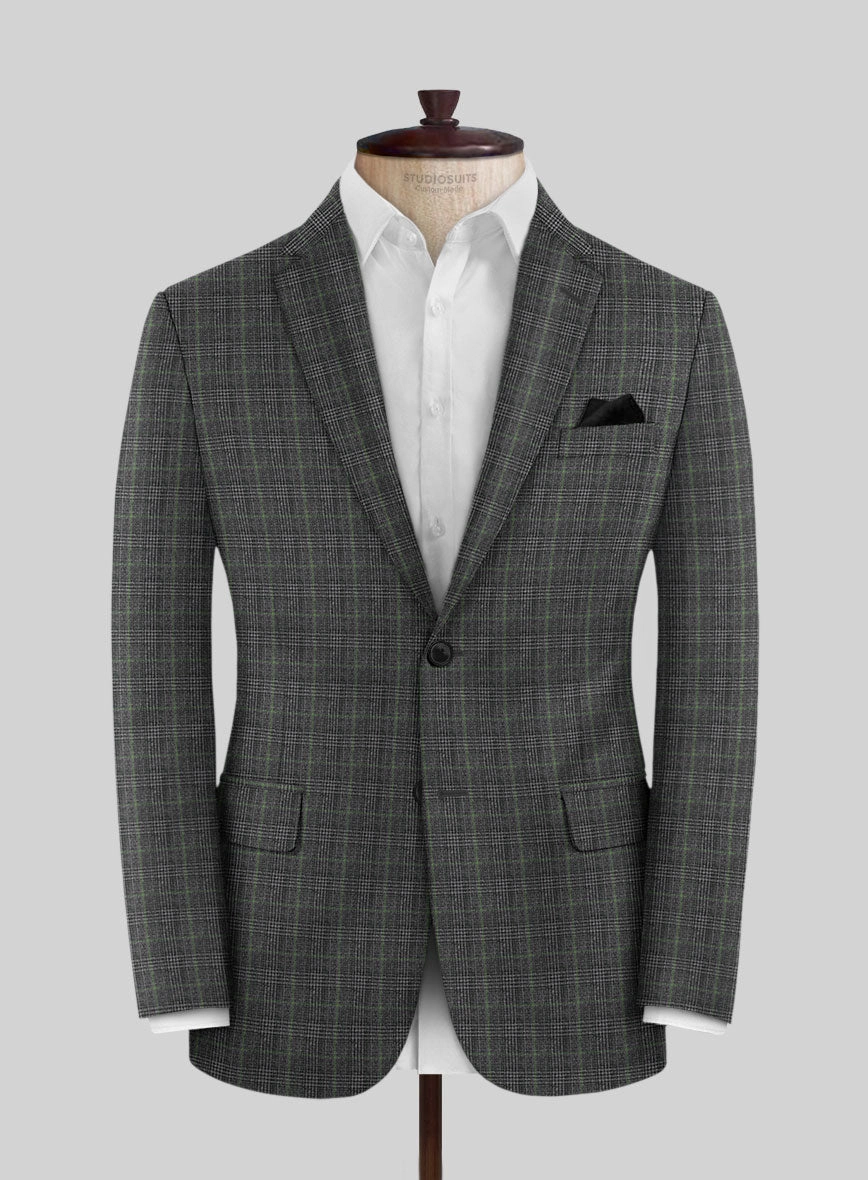 Italian Flick Gray Checks Flannel Suit
