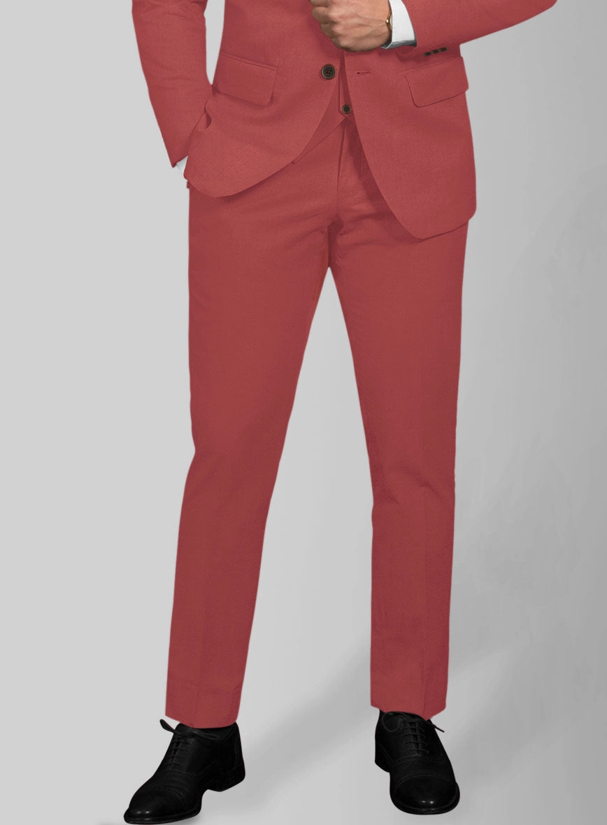 Italian Gimson Red Cotton Stretch Suit