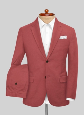 Italian Gimson Red Cotton Stretch Suit