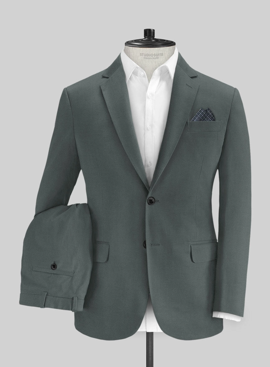 Italian Gray Cotton Stretch Suit