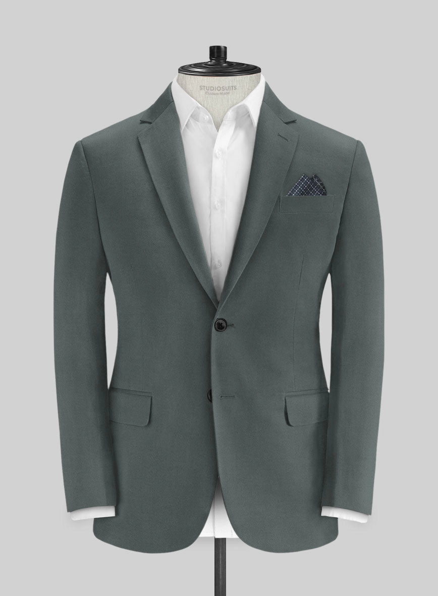 Italian Gray Cotton Stretch Suit