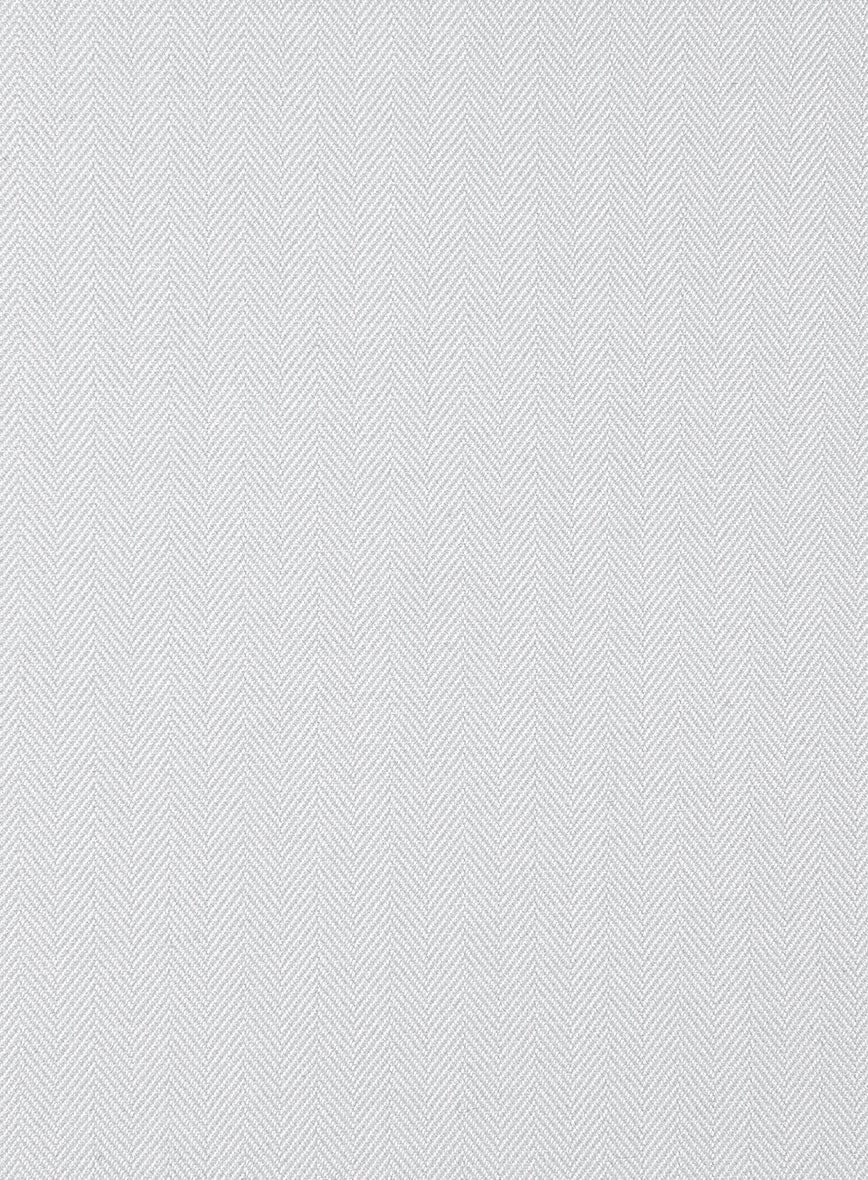 Italian Gray Herringbone Cotton Suit