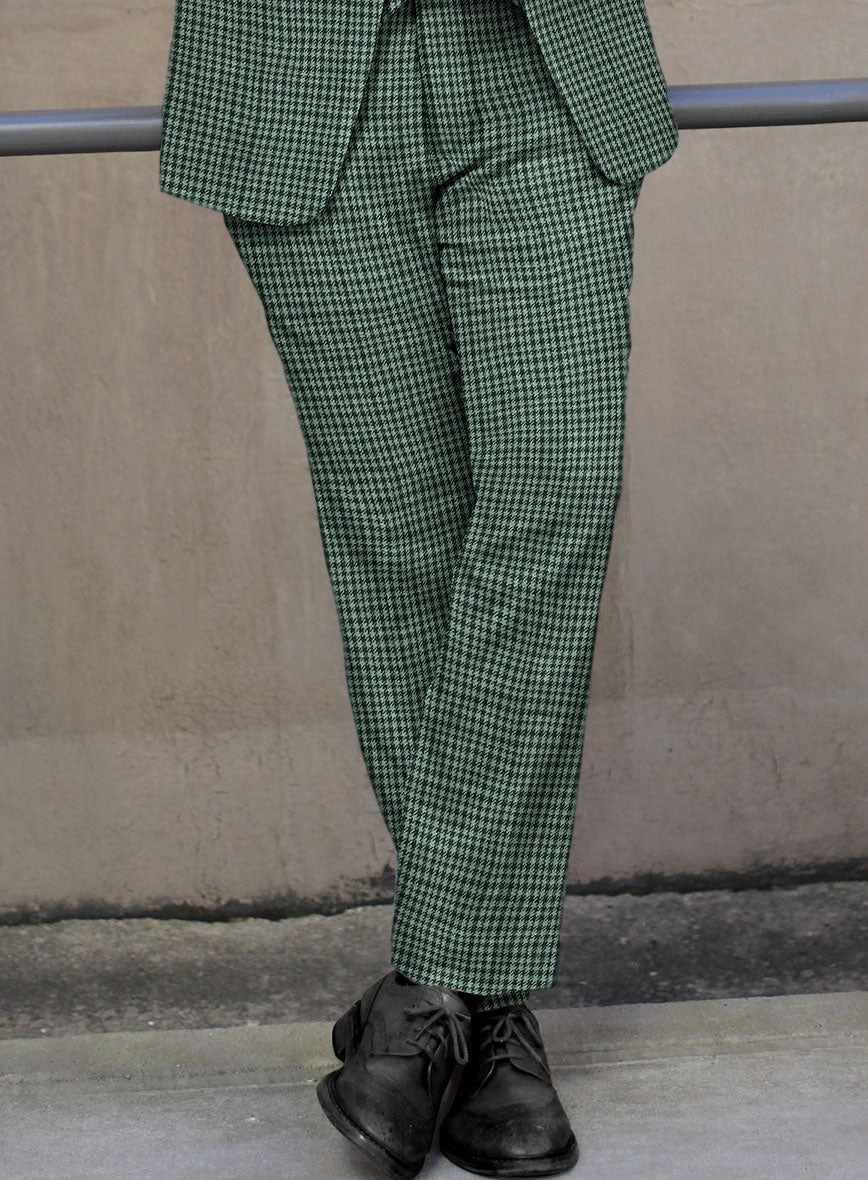 Italian Green Houndstooth Tweed Suit