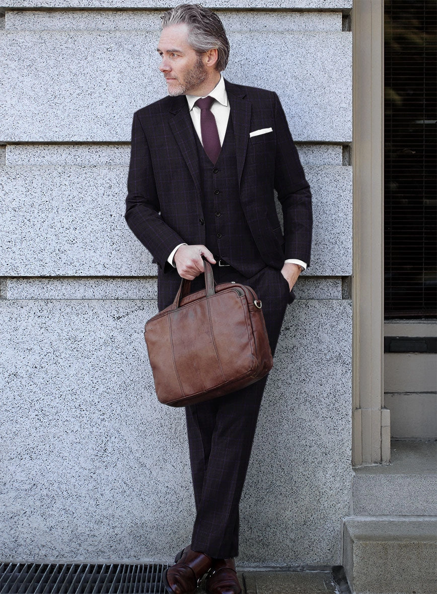 Italian Heliar Midnight Blue Wool Suit