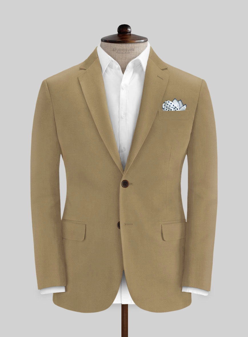 Italian Khaki Cotton Stretch Suit