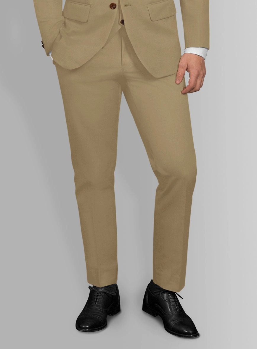 Italian Khaki Cotton Stretch Suit