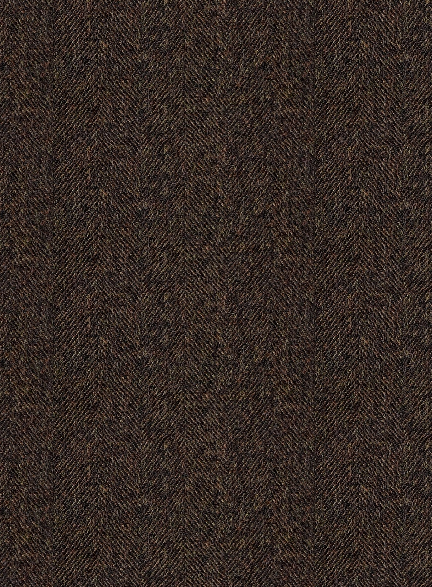 Italian Melange Brown Herringbone Flannel Suit
