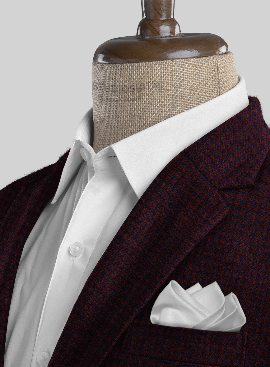 Italian Merlot Houndstooth Tweed Suit