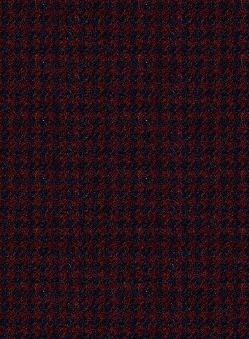 Italian Merlot Houndstooth Tweed Suit