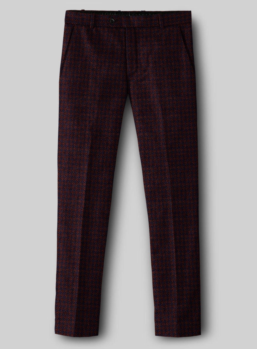Italian Merlot Houndstooth Tweed Suit
