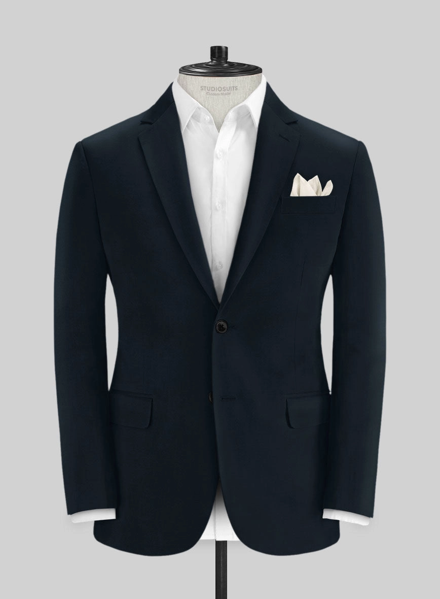 Italian Midnight Blue Cotton Stretch Suit
