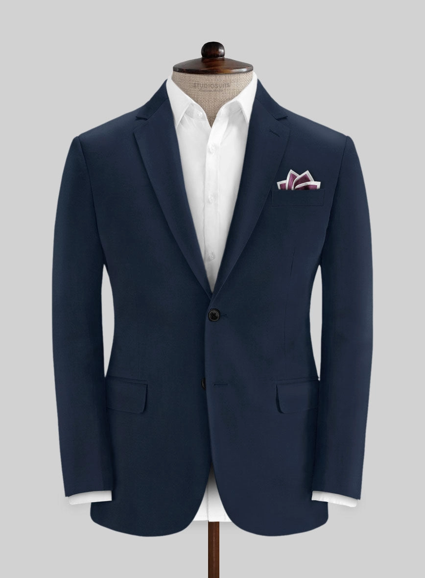 Italian Mirage Blue Cotton Stretch Suit