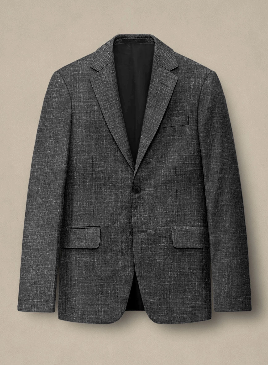 Italian Murano Charcoal Wool Linen Suit