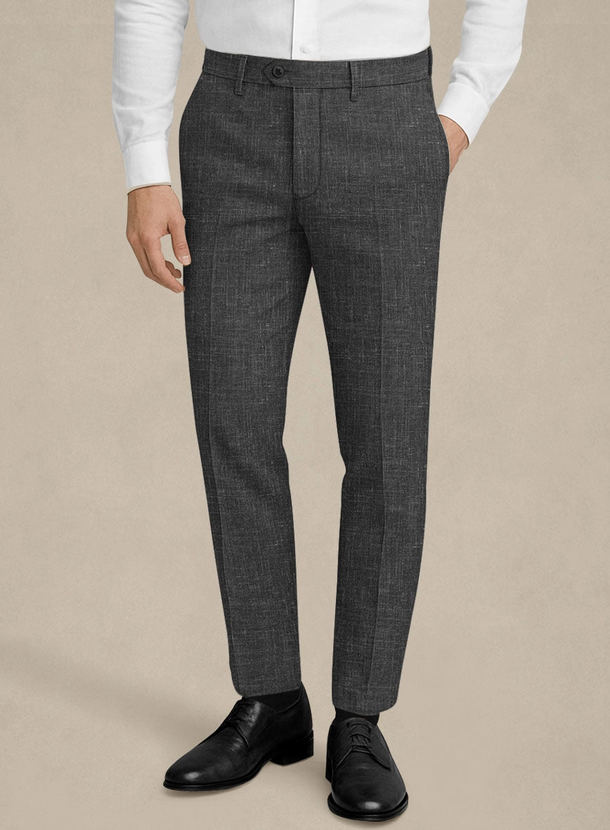 Italian Murano Charcoal Wool Linen Suit