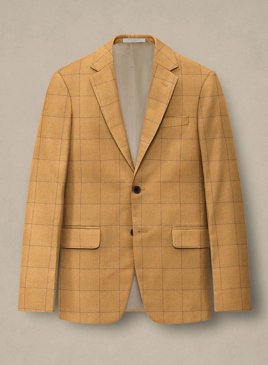 Italian Murano Cimio Mustard Wool Linen Silk Suit