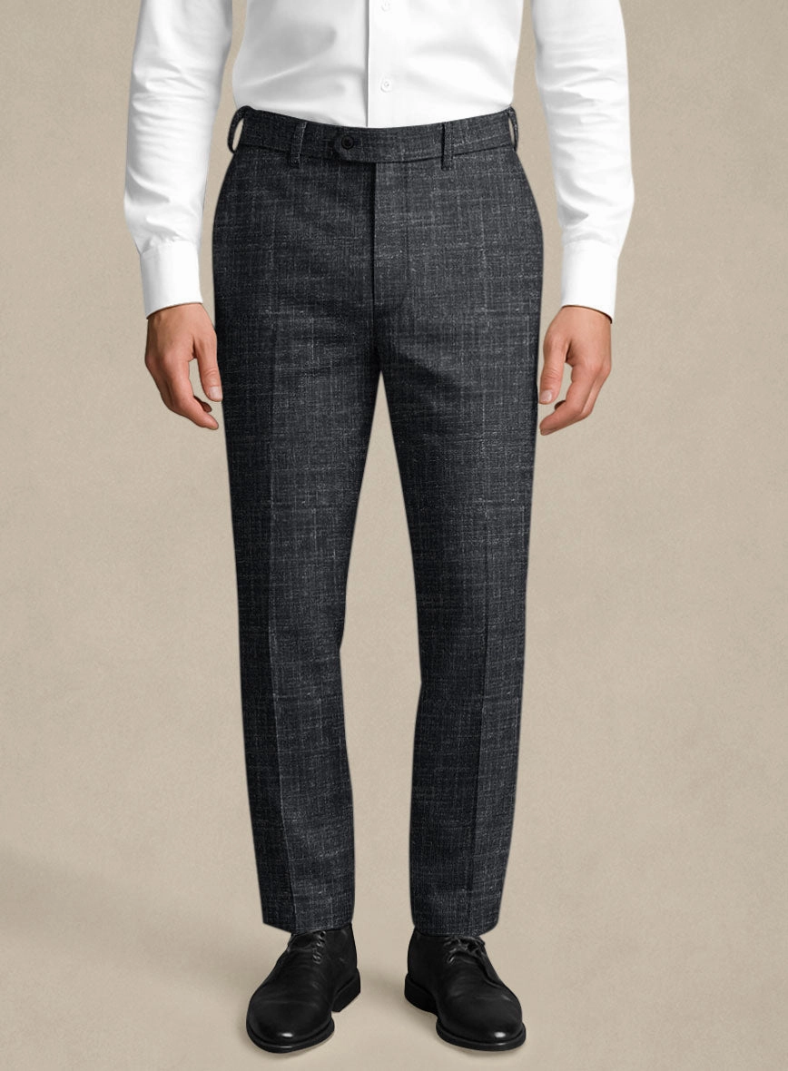 Italian Murano Indigo Blue Wool Linen Suit