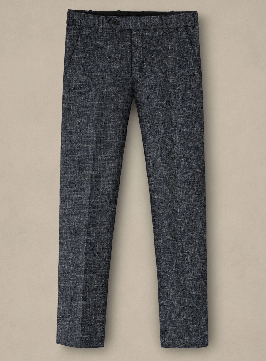 Italian Murano Indigo Blue Wool Linen Suit