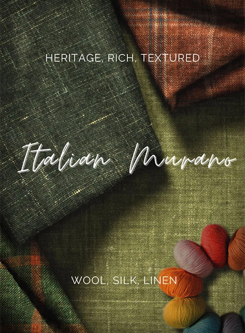 Italian Murano Indigo Blue Wool Linen Suit