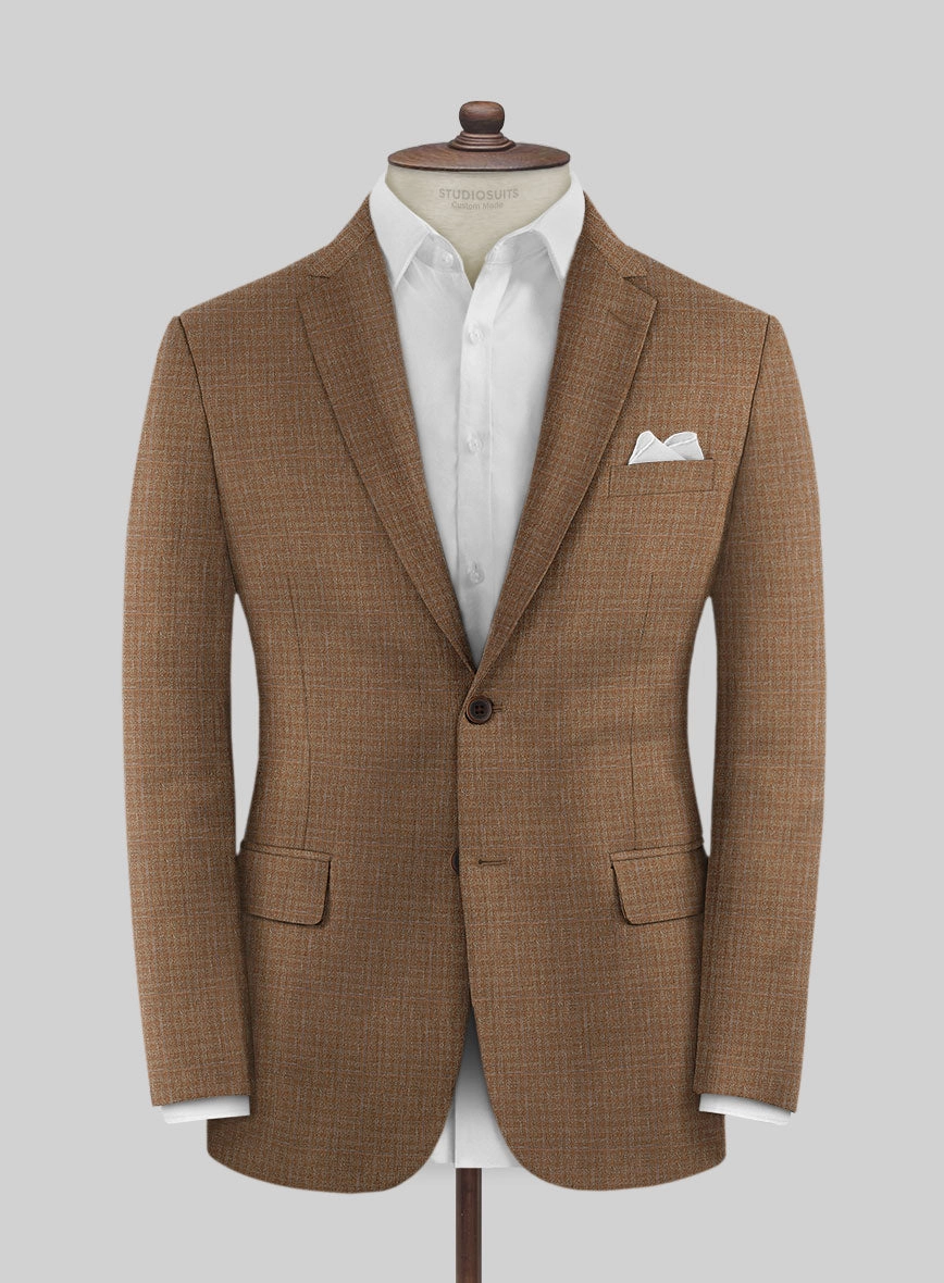 Italian Murano Karilo Brown Wool Linen Silk Suit