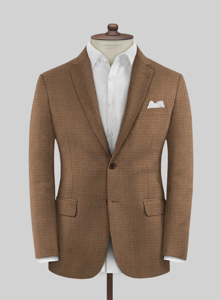 Italian Murano Karilo Brown Wool Linen Silk Suit