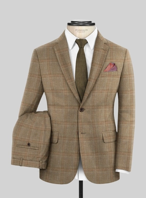 Italian Murano Ocavi Brown Wool Linen Silk Suit