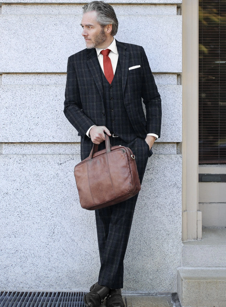 Italian Murano Sovil Blue Wool Linen Silk Suit