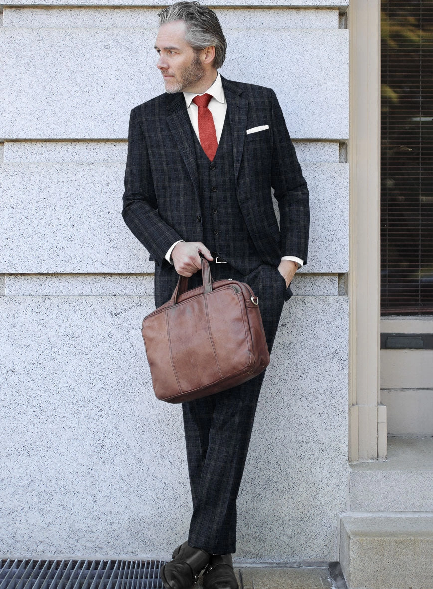 Italian Murano Sovil Blue Wool Linen Silk Suit