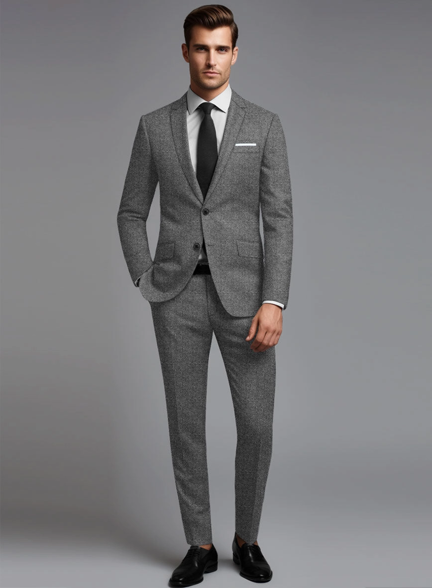Italian Ombo Gray Birdseye Flannel Suit