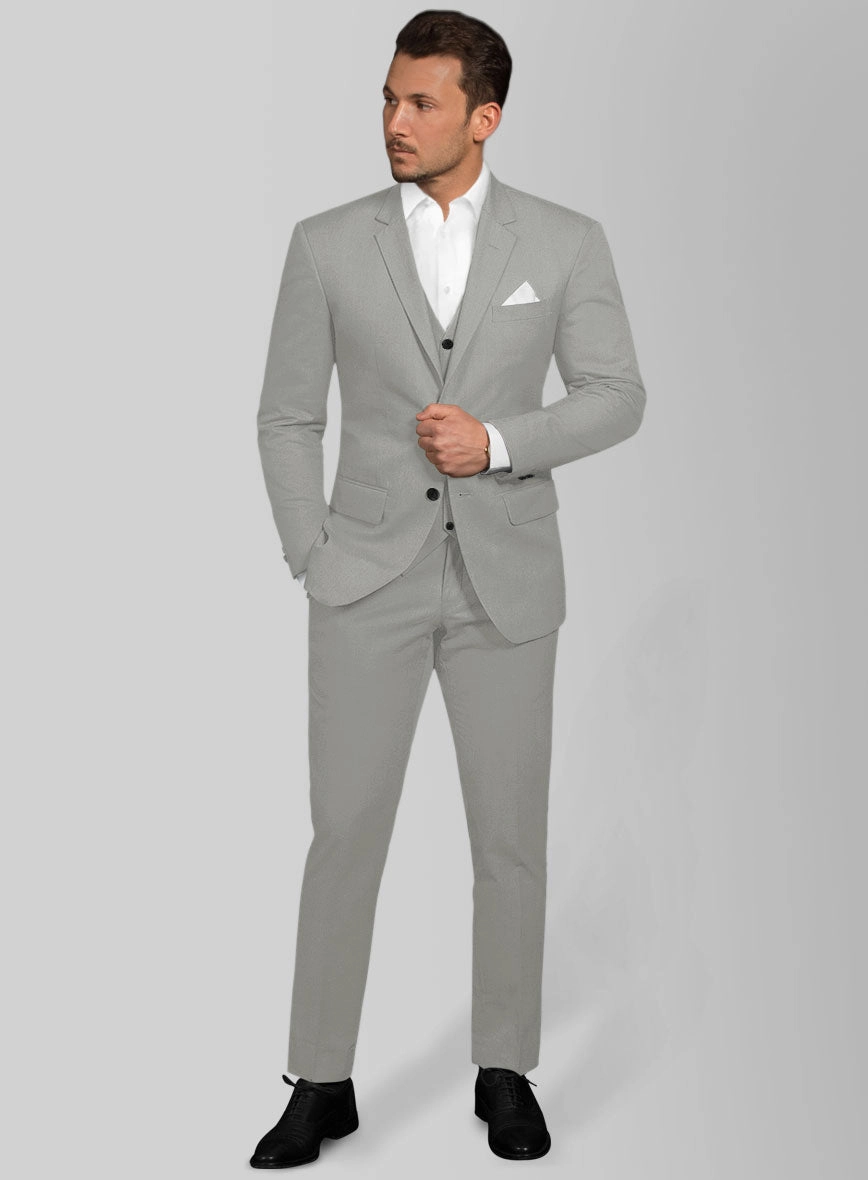 Italian Petrol Gray Cotton Stretch Suit