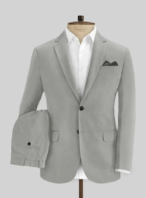 Italian Petrol Gray Cotton Stretch Suit
