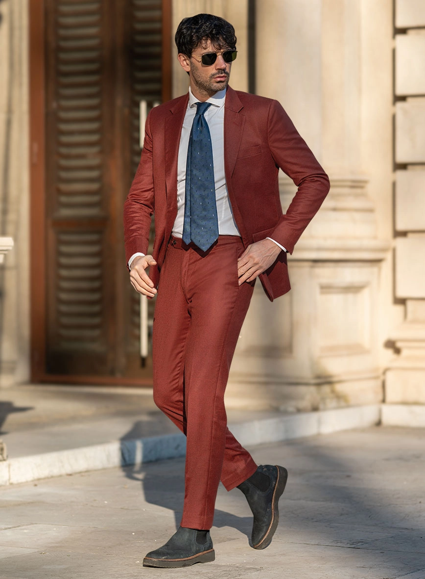 Italian Plicio Auburn Wool Suit