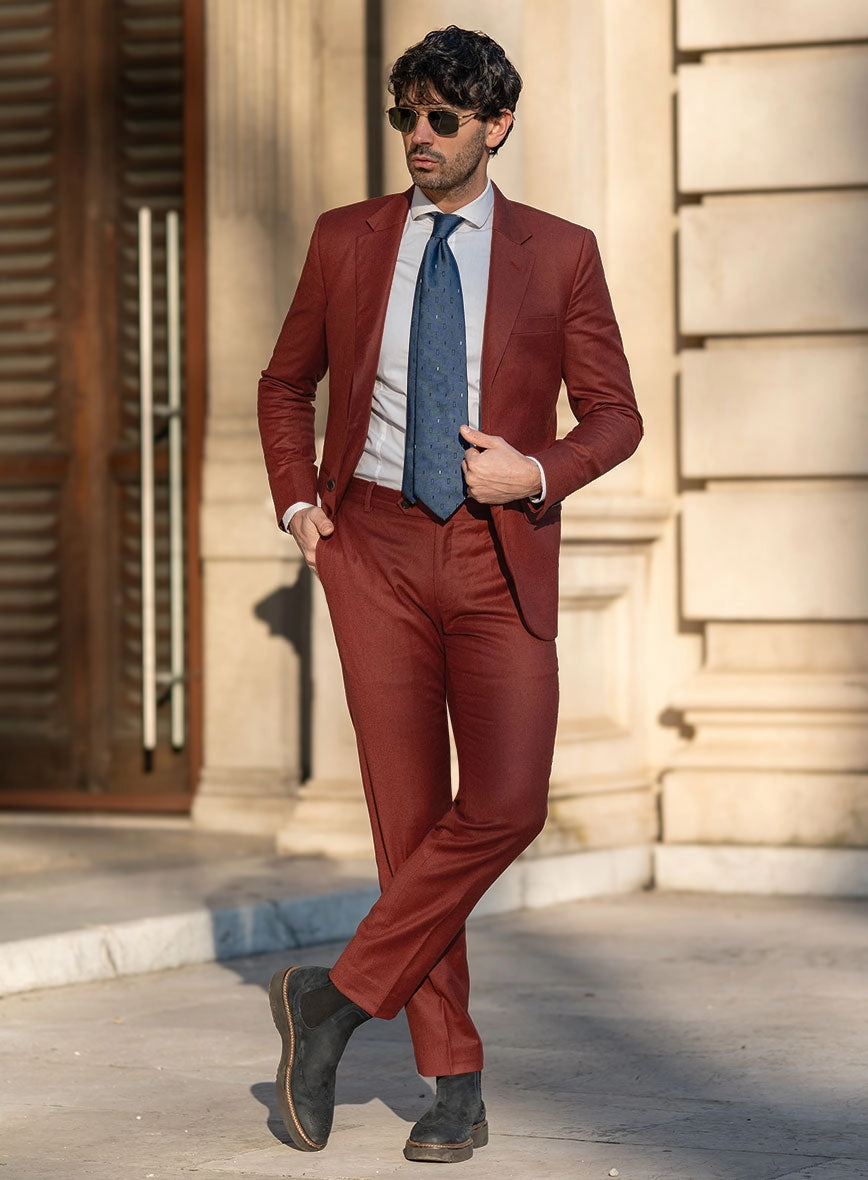 Italian Plicio Auburn Wool Suit