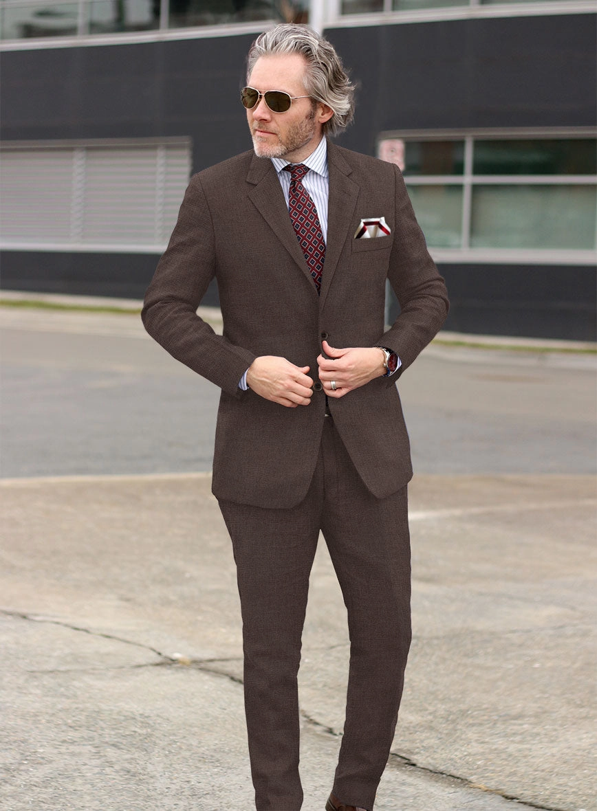 Italian Prato Brown Linen Suit