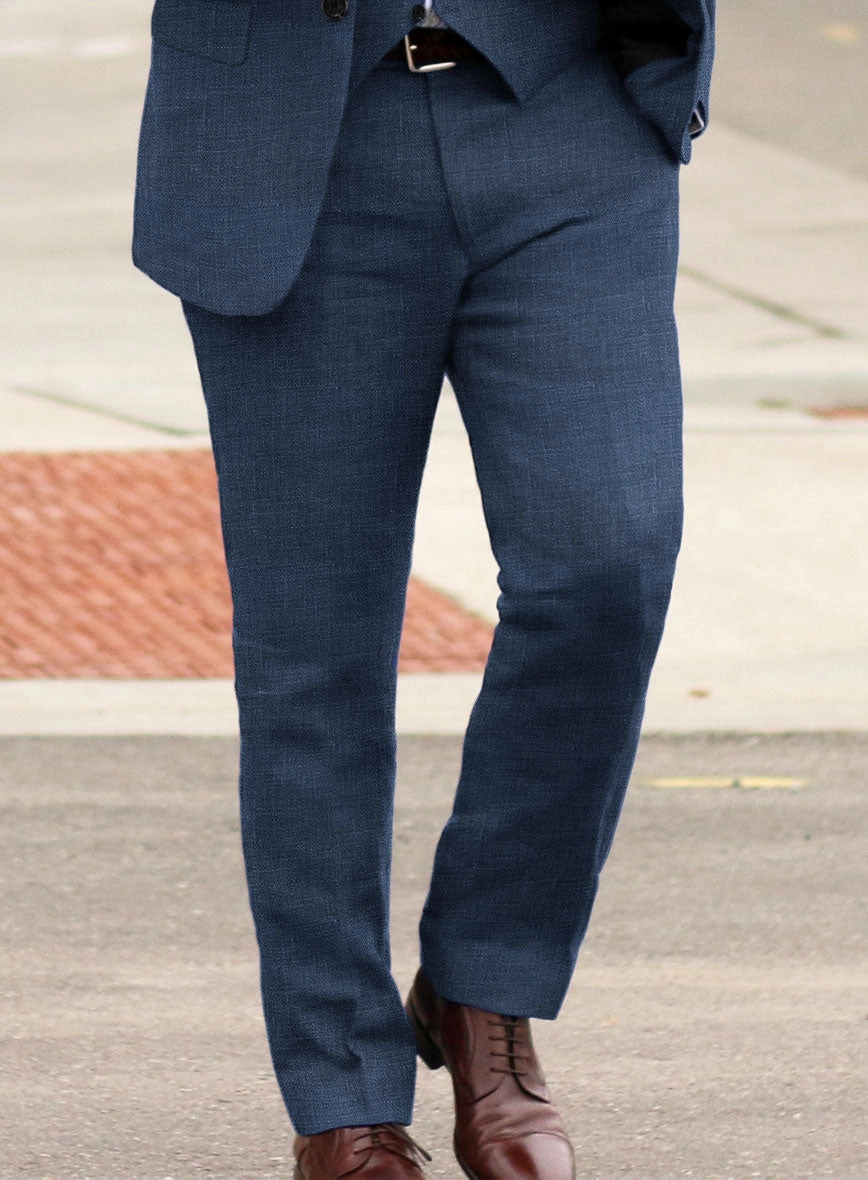 Italian Prato Indigo Blue Linen Suit