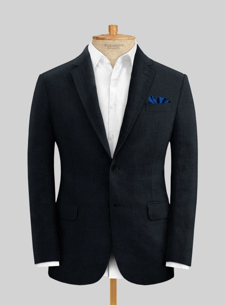 Italian Prato Midnight Linen Suit