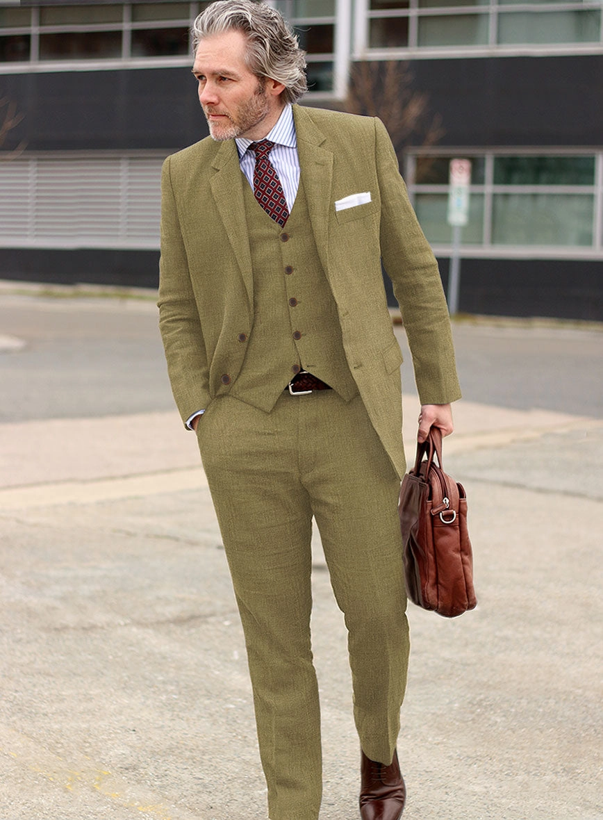 Italian Prato Tan Linen Suit