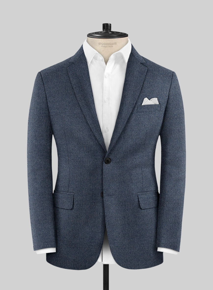 Italian Quelo Indigo Blue Twill Flannel Suit