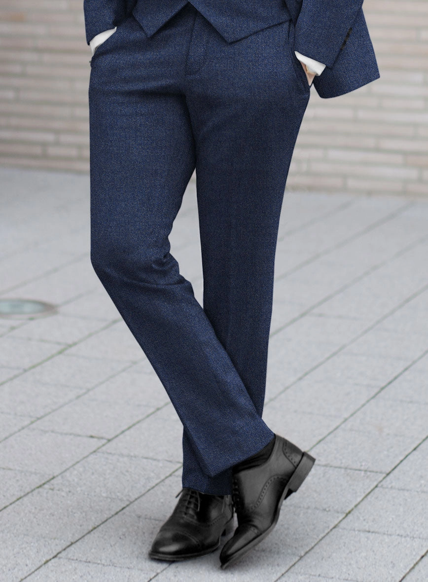 Italian Quelo Lapis Blue Twill Flannel Suit