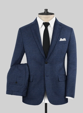 Italian Quelo Lapis Blue Twill Flannel Suit