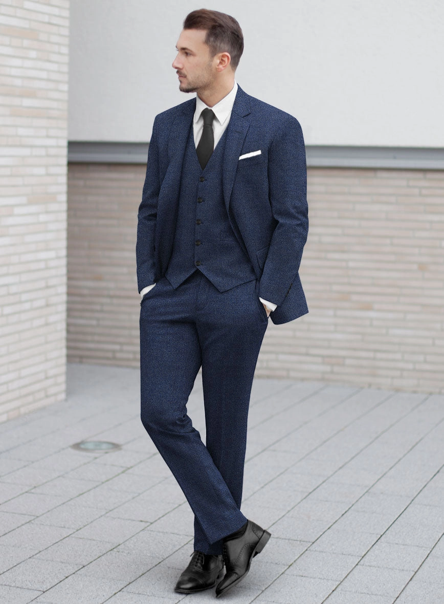 Italian Quelo Lapis Blue Twill Flannel Suit