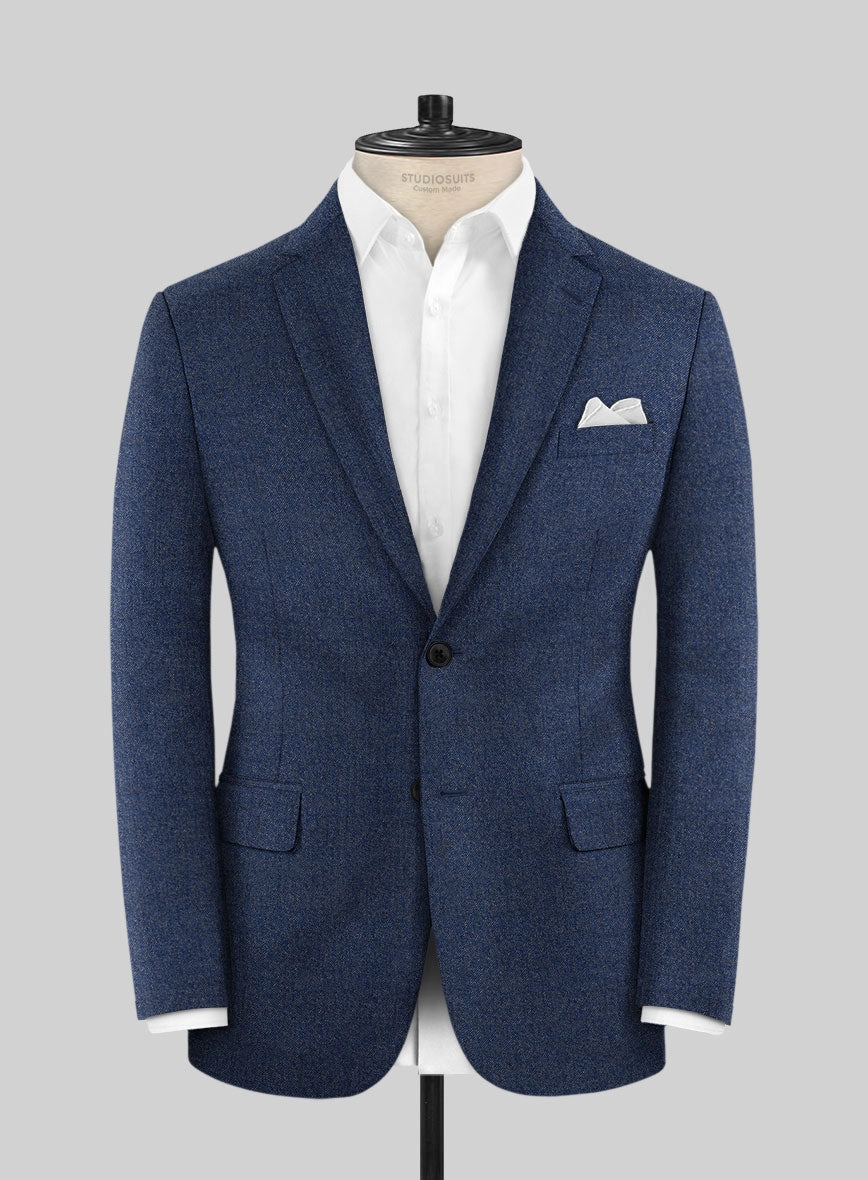 Italian Quelo Lapis Blue Twill Flannel Suit