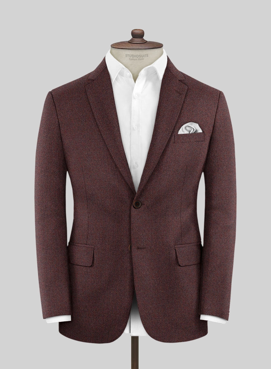 Italian Quelo Wine Twill Flannel Suit