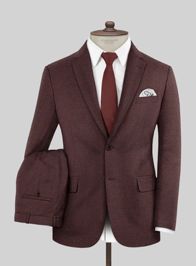Italian Quelo Wine Twill Flannel Suit
