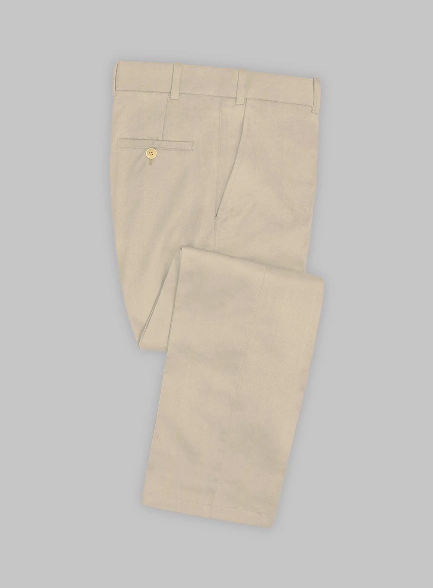 Italian Sand Beige Cotton Stretch Suit