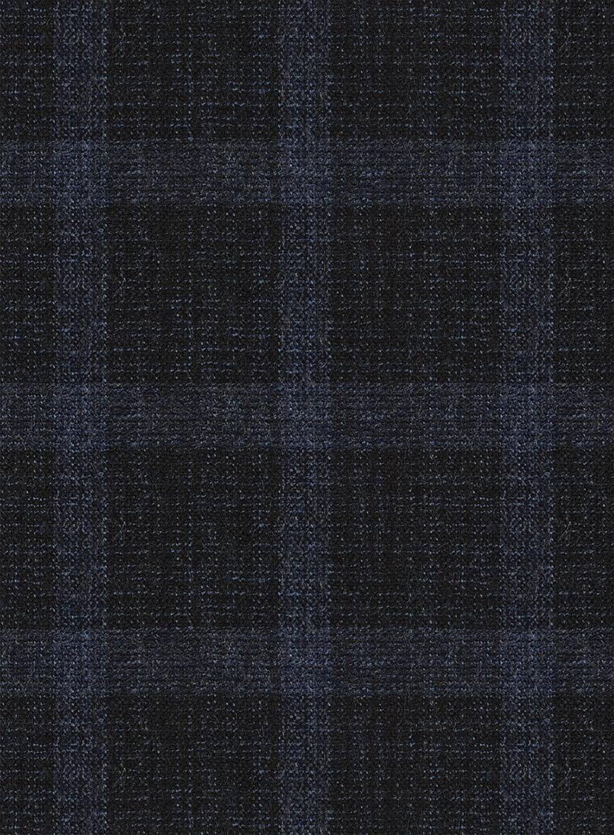 Italian Trek Dark Blue Checks Flannel Suit