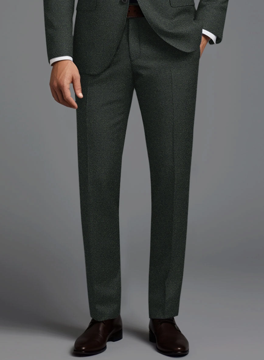 Italian Turna Dark Green Flannel Suit