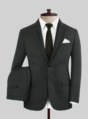 Italian Turna Dark Green Flannel Suit