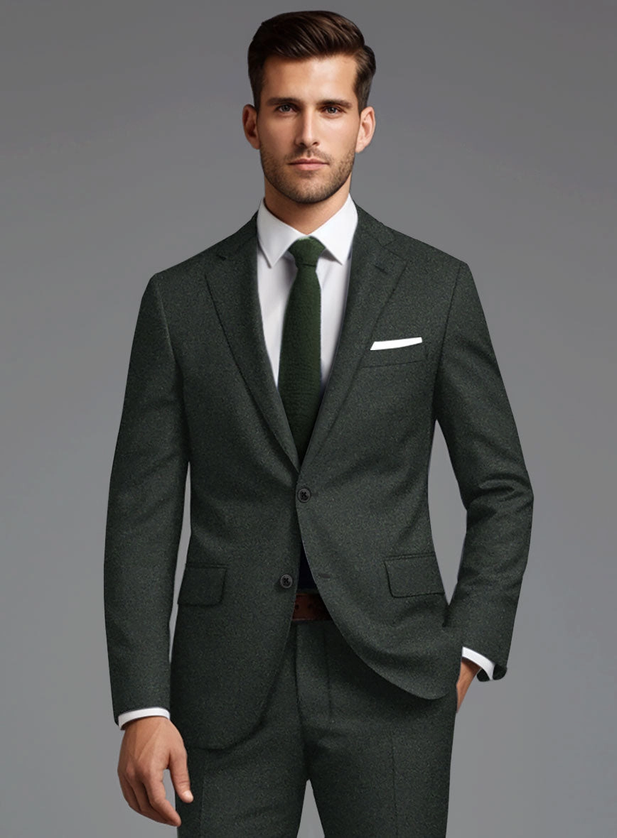 Italian Turna Dark Green Flannel Suit