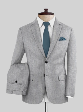 Italian Turna Light Gray Flannel Suit