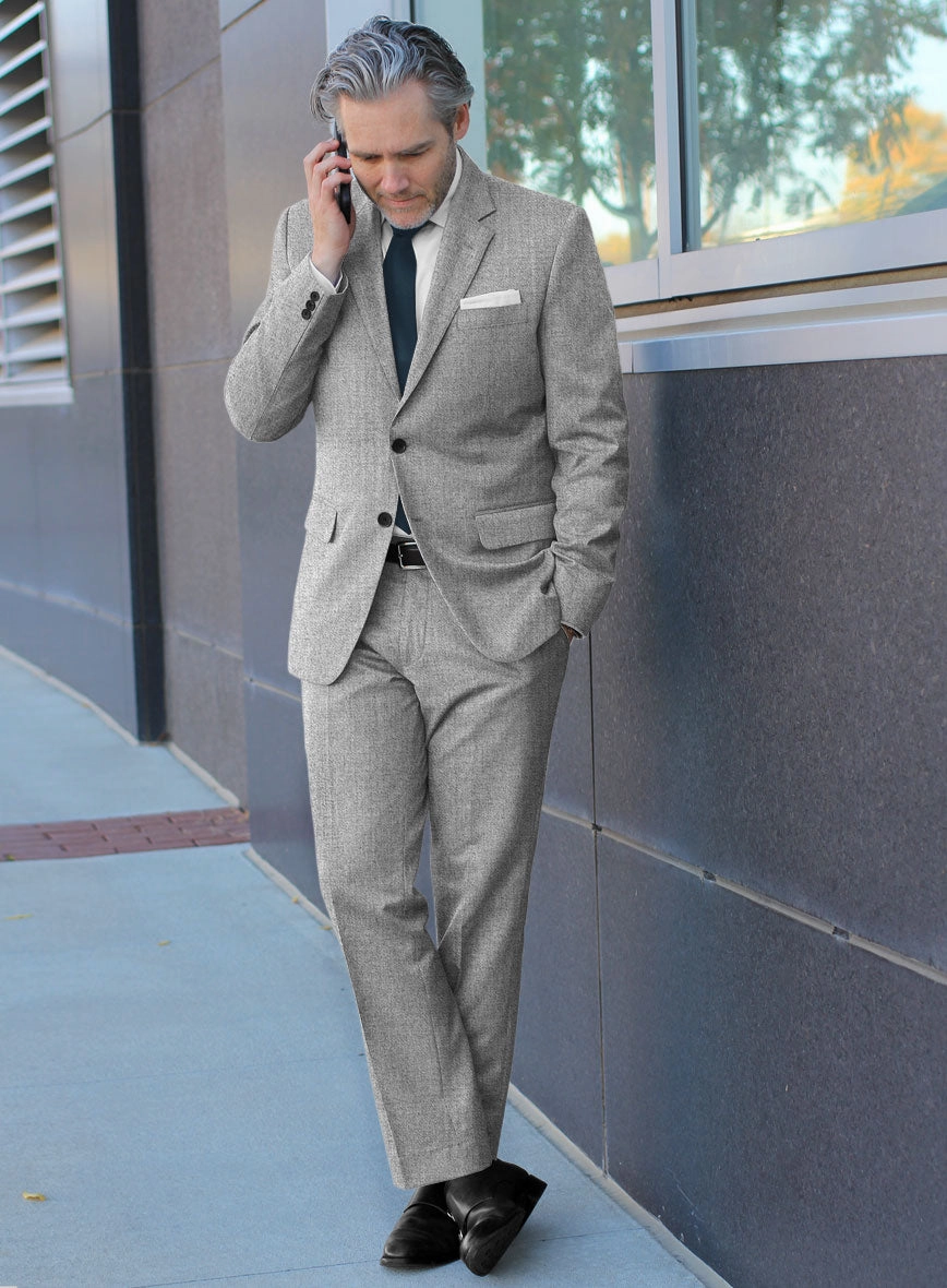 Italian Turna Light Gray Flannel Suit